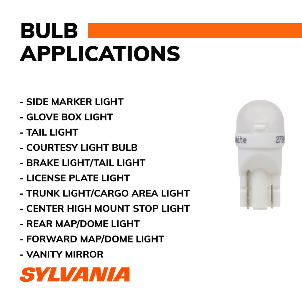 Sylvania 168 White LED Automotive Mini Bulb, Pack of 1