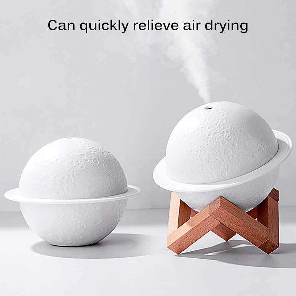 AWLYLNLL Humidifier, 2 in 1 Moon Night Light & Humidifiers with USB Powered, white, warm white, yellow 3D LED Moon Light with Stand, 200ml