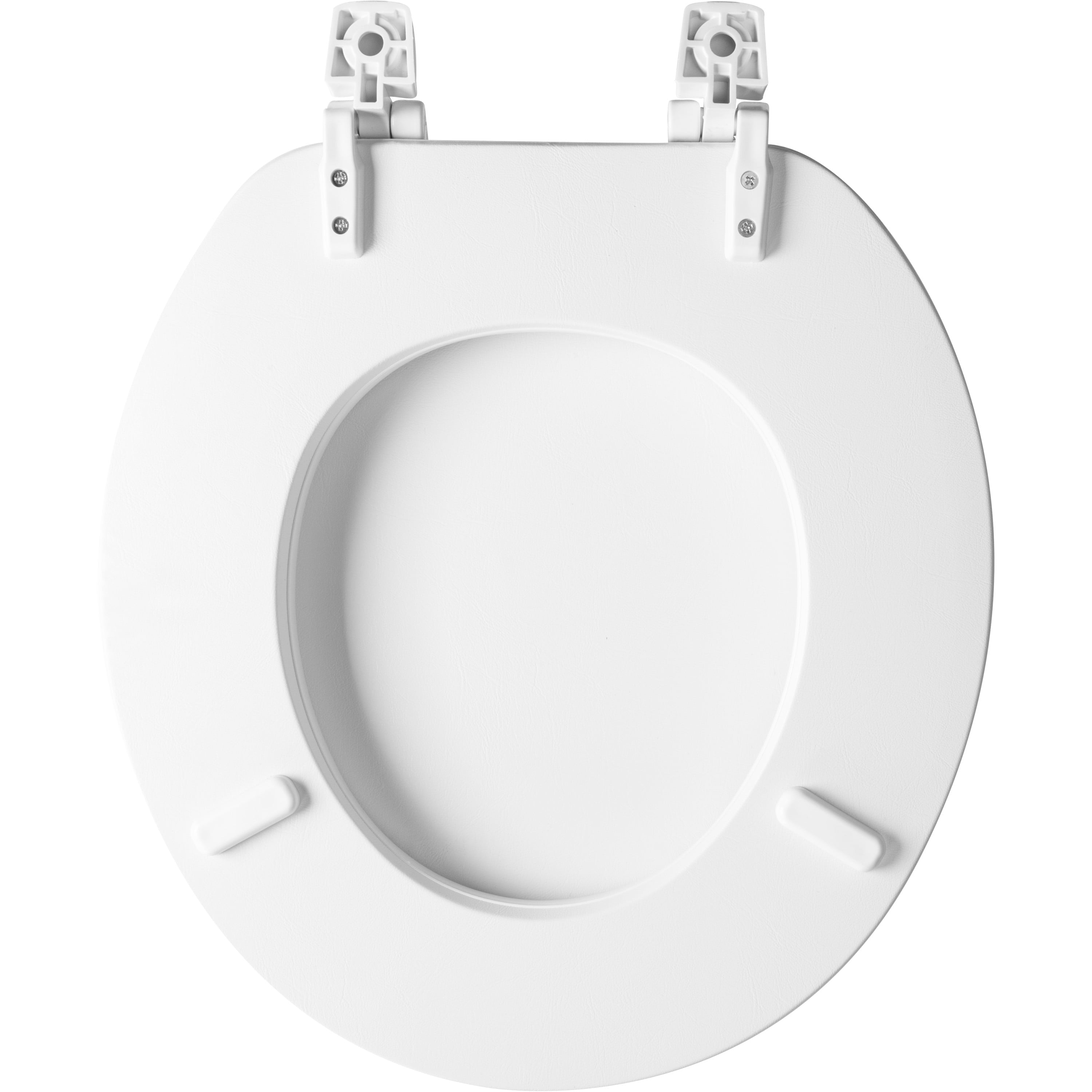 Mayfair Round Soft Toilet Seat in White with Solid Plastic Core with Top-Tite Hinge