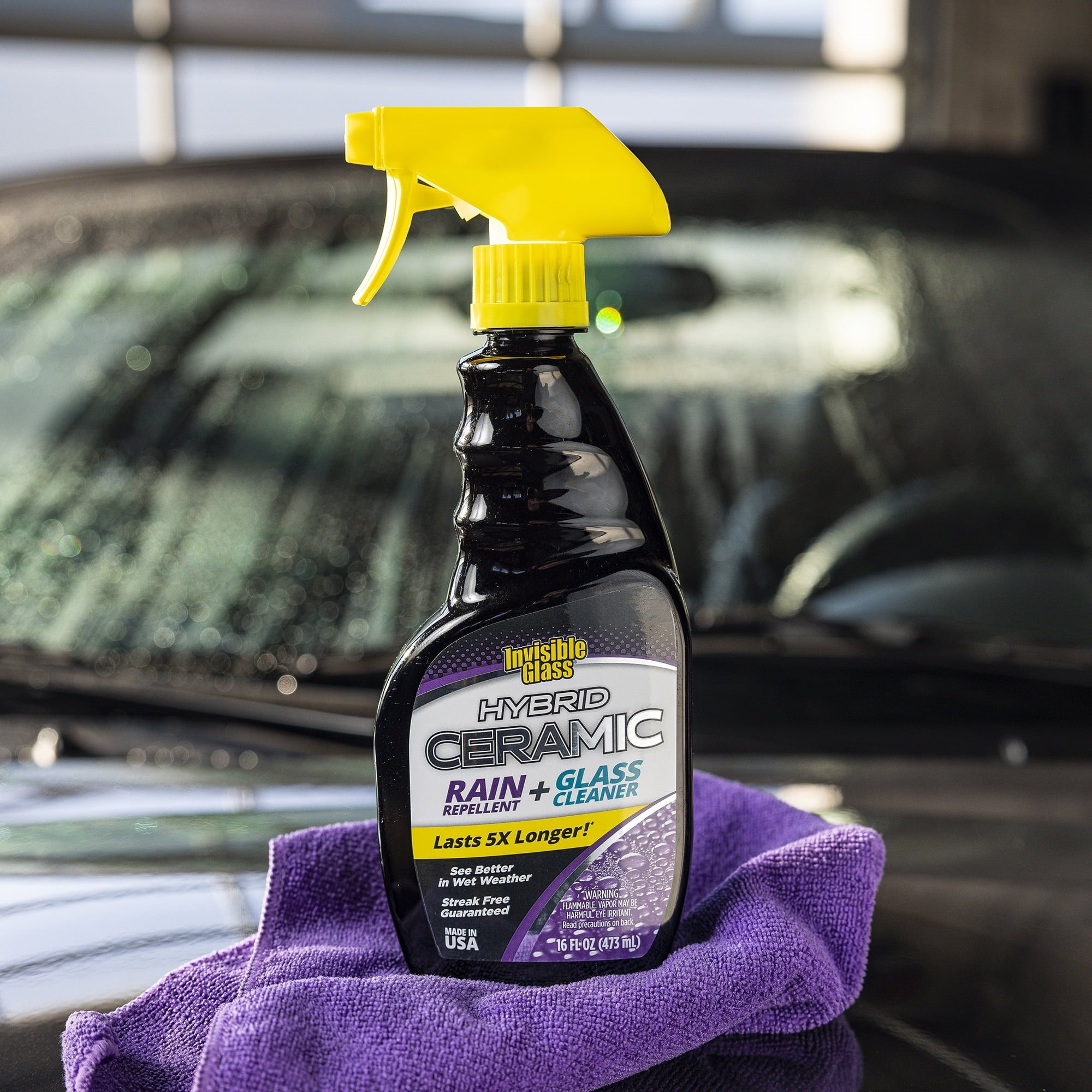 Invisible Glass 92183 Hybrid Ceramic Rain Repellant Plus Glass Cleaner,  16 oz