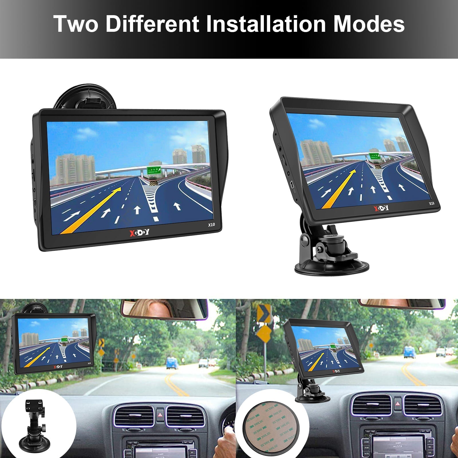 XGODY Bluetooth Truck GPS 9" Big Screen GPS Navigation for Car with Voice Command,3D & 2D Maps,Free Lifetime Map Update