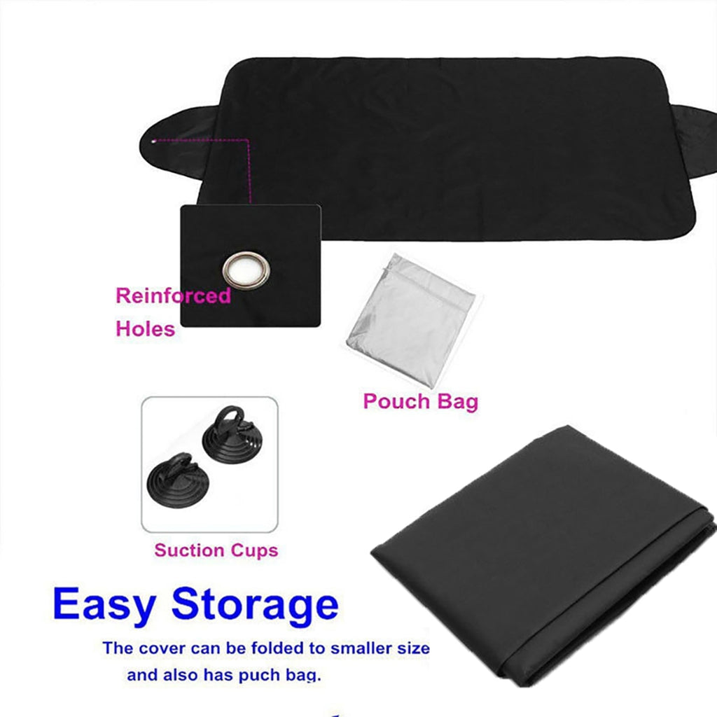 Opolski Car Windshield Snow Cover Sunshade Cover Wear-resistant Waterproof UV-Protection Heat Protection Car Front Windshield Snow Cover for Winter Outdoor