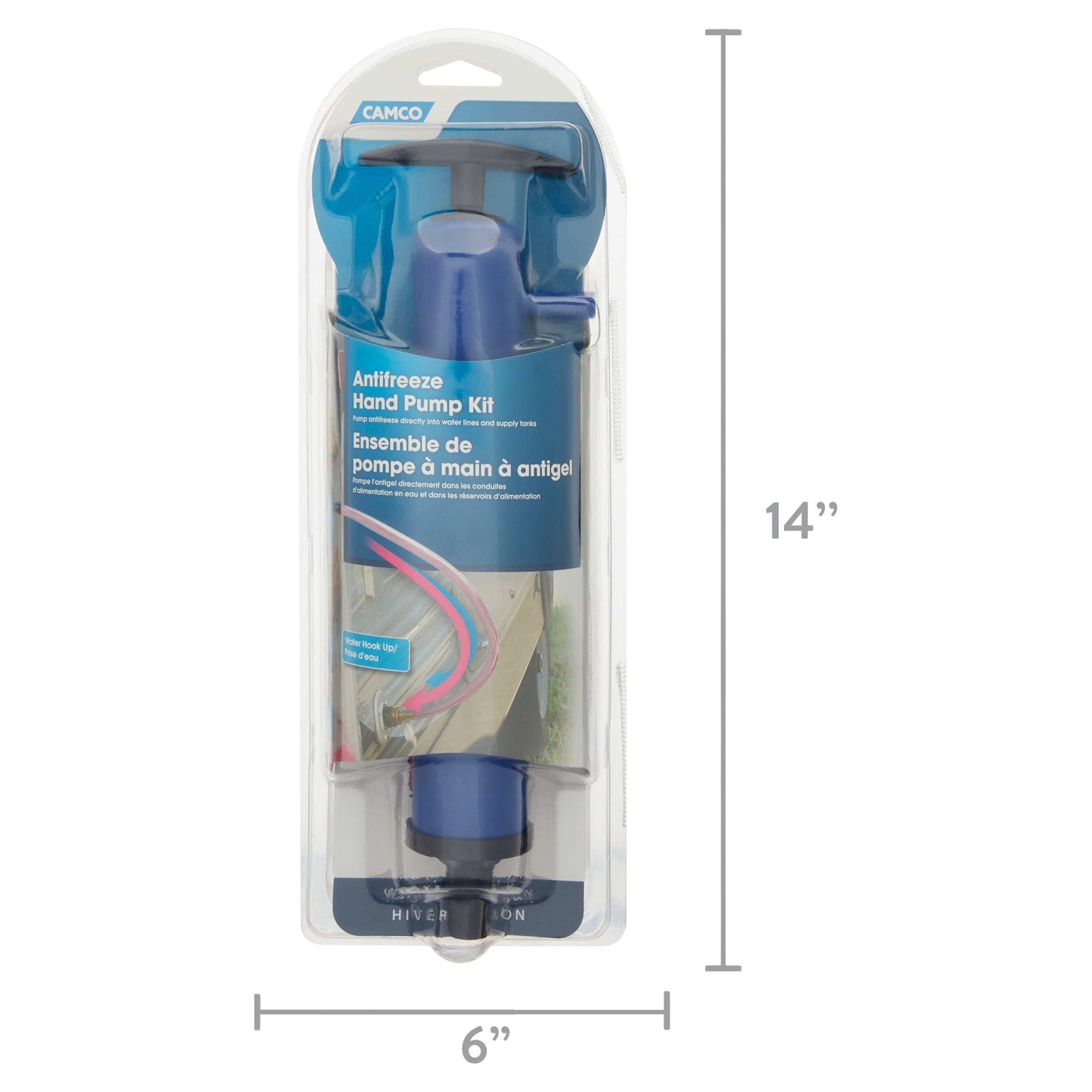 Camco RV Hand Pump Kit | Pump Antifreeze Directly into RV Waterlines and Supply Tanks | Blue (36003)