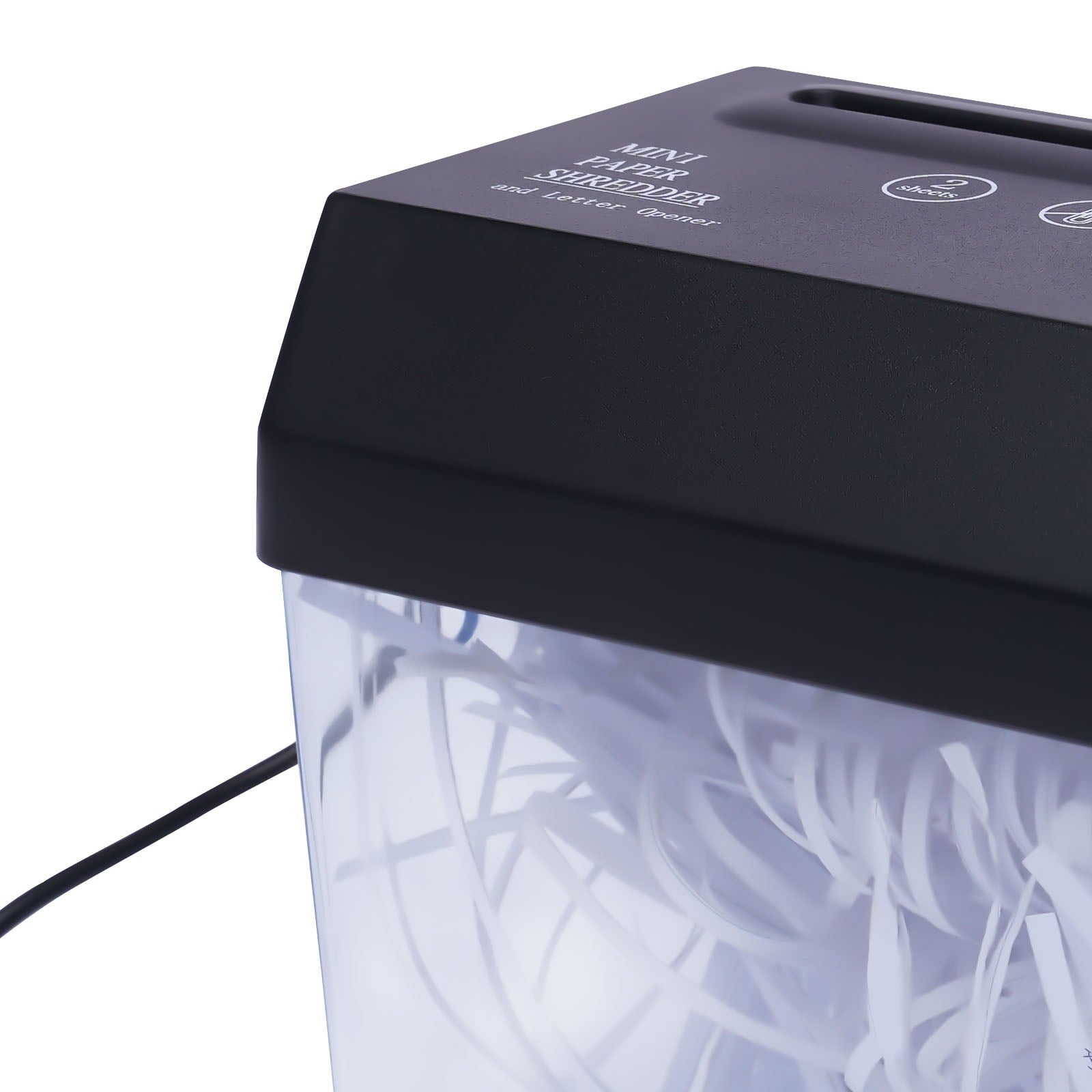 Loyalheartdy Desktop Paper Strip-Cut Small Mini USB Shredder for Home Office