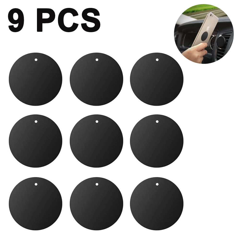 9 Pack Metal Plate for Phone Magnet, with 3M Adhesive Replacement for Magnetic Phone Car Mount Holder ， Cradle Stand