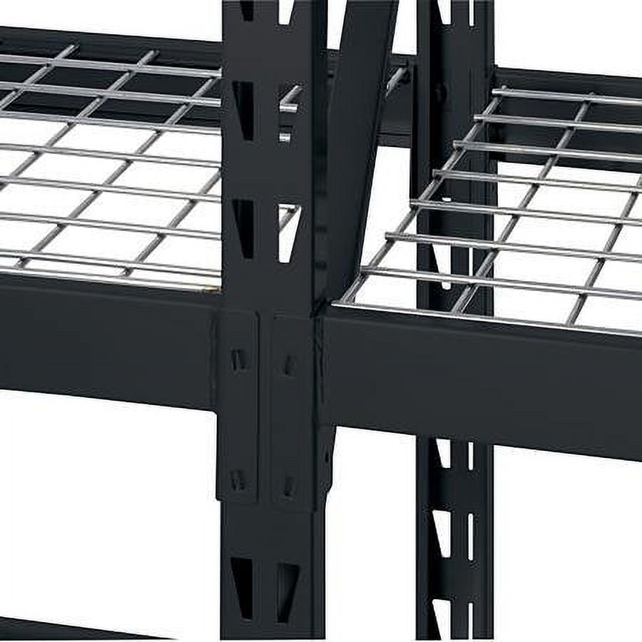 Muscle Rack 77"W x 24"D x 72"H 4-Tier Welded Steel Storage Rack, Black