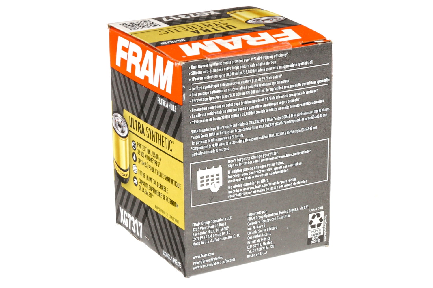 FRAM Ultra Synthetic Oil Filter, XG7317 Fits select: 2002-2023 HONDA CR-V, 2001-2023 HONDA CIVIC