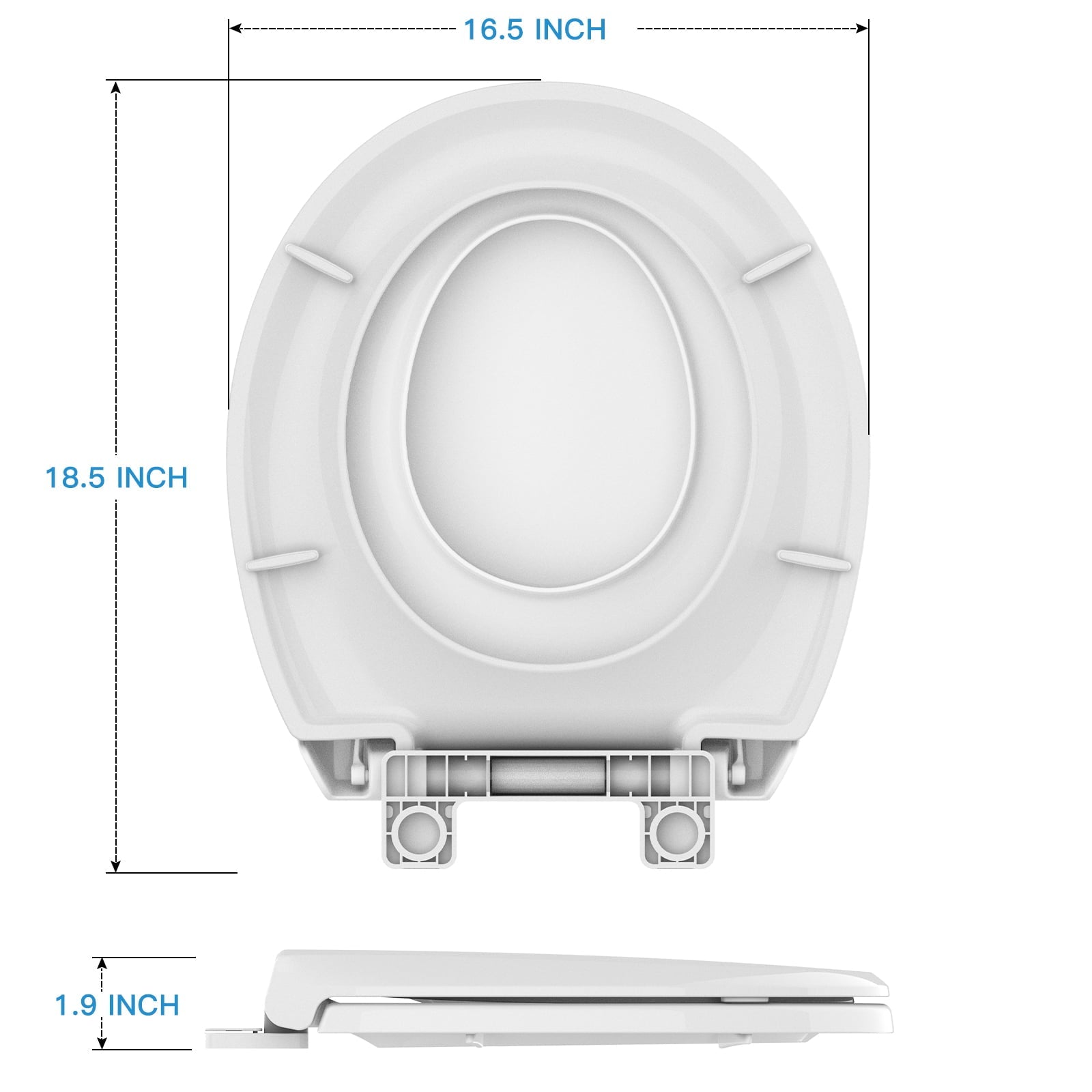 Round Toilet Seat with Built in Toddler Potty Training Toilet Seat, Slow Close & Magnet