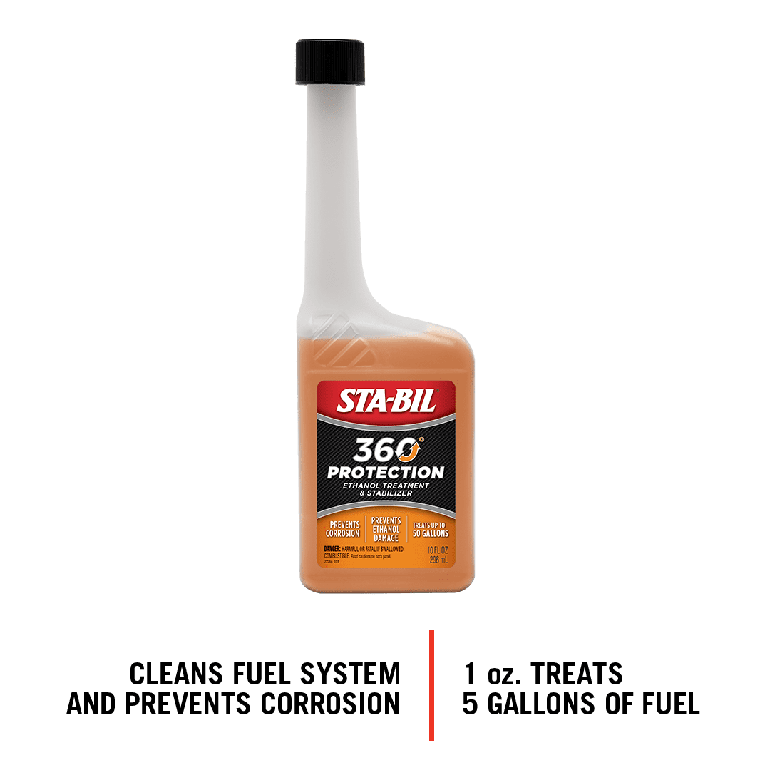 STA-BIL 360 Protection Ethanol Treatment And Fuel Stabilizer - Prevents Corrosion - Prevents Ethanol Damage - Cleans Entire Fuel System - Treats 50 Gallons, 10 fl. oz. (22264)