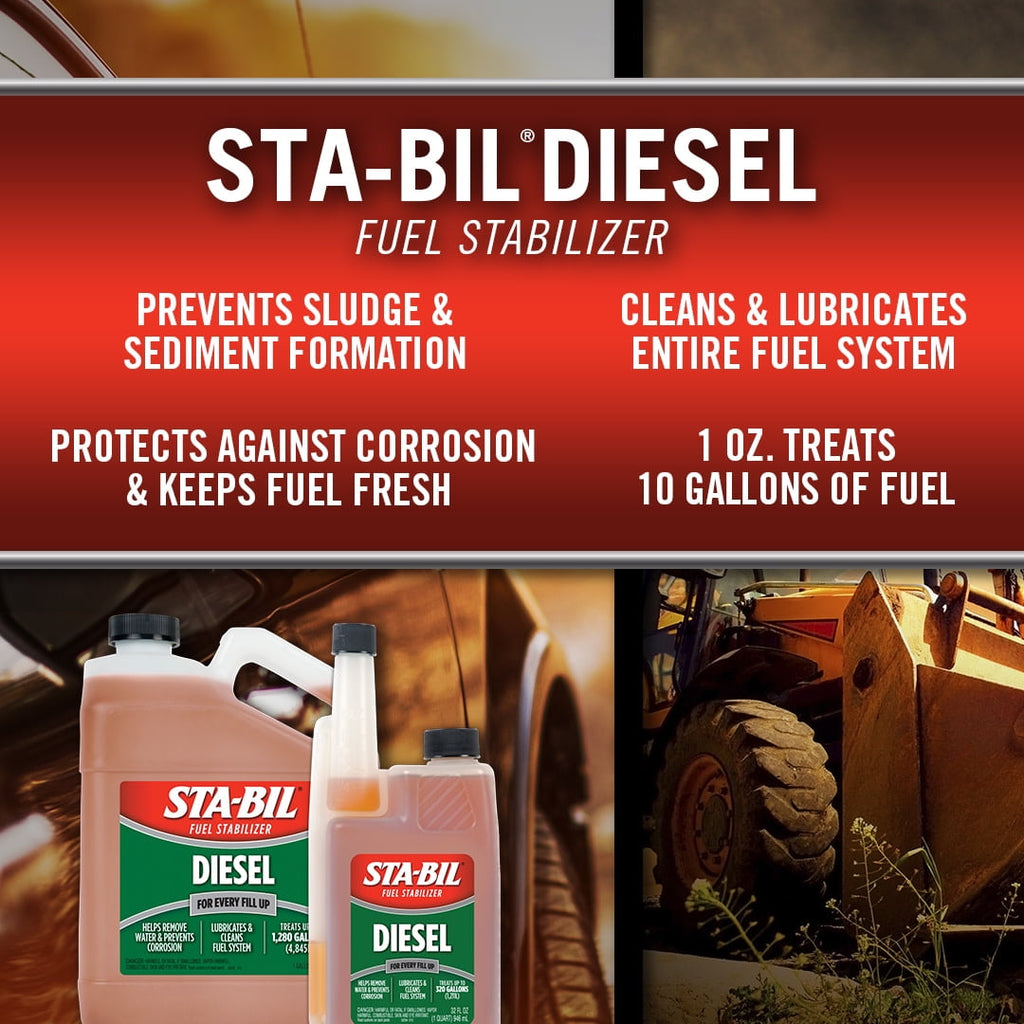 STA-BIL (22255) Diesel Fuel Stabilizer And Performance Improver - Keeps Diesel Fuel Fresh For Up To 12 Months - Lubricates And Cleans The Fuel System - Treats 1,280 Gallons, 1 Gallon, 128 Fl. oz.