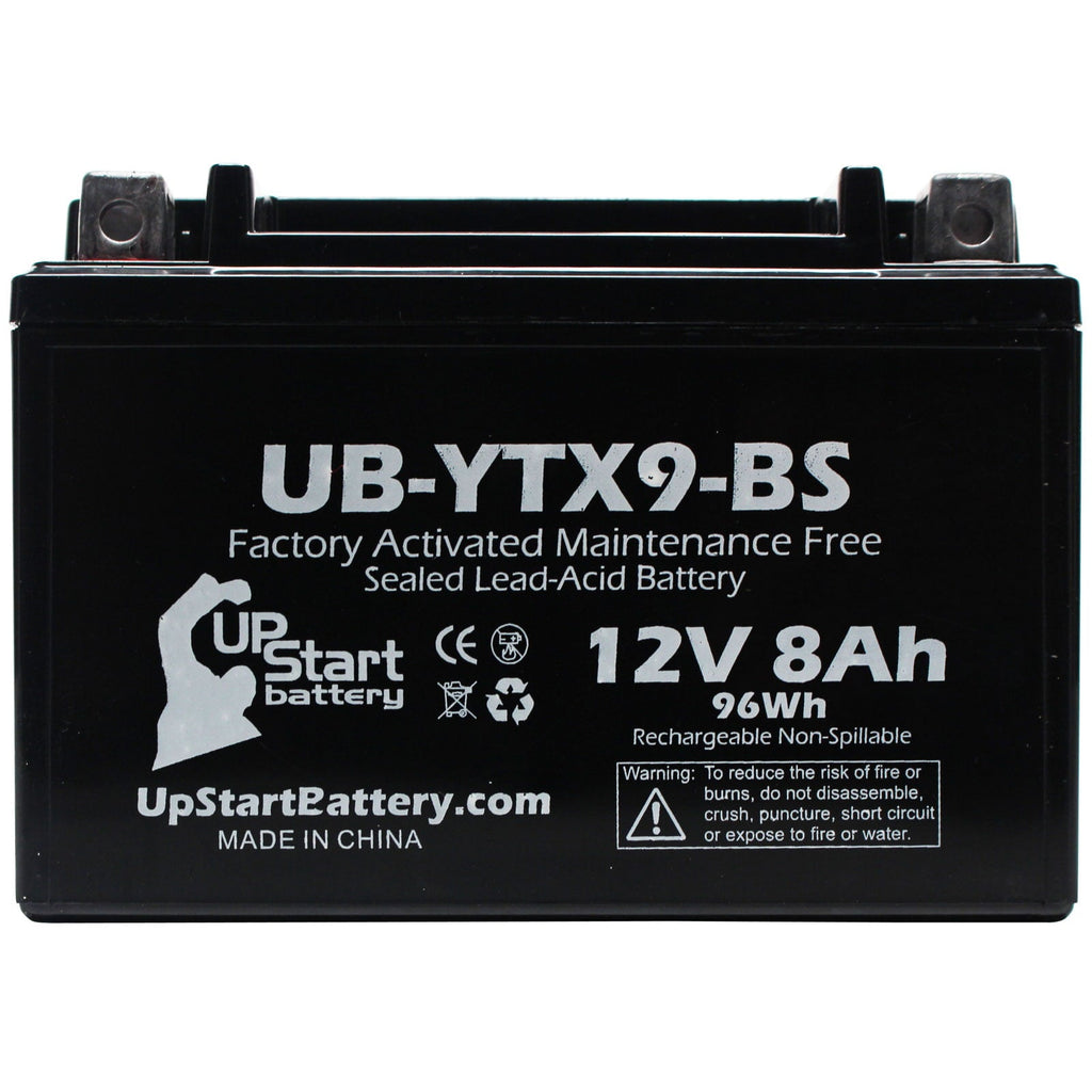 Replacement 1999 Kawasaki ZX900-C Ninja (ZX-9R) 900CC Factory Activated, Maintenance Free, Motorcycle Battery - 12V, 8Ah, UB-YTX9-BS
