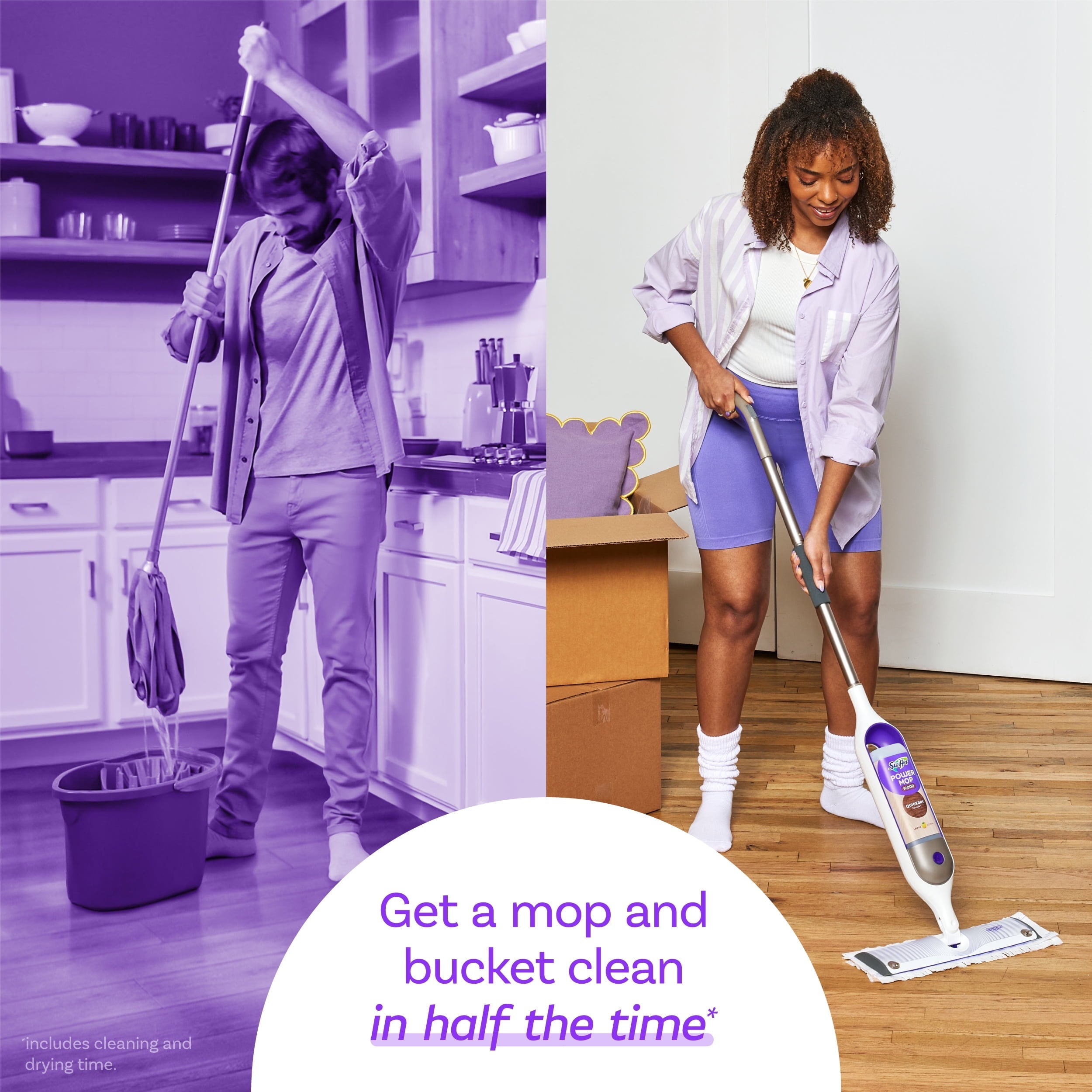 Swiffer Power Mop Wood Mopping Head Scrubbing Strips Refills, 5 Count