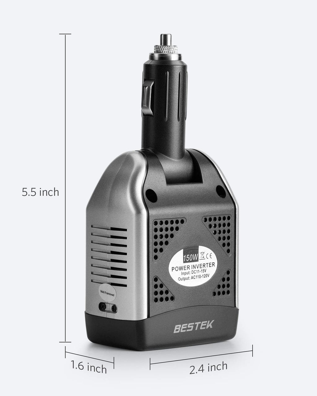 BESTEK 150W Power Inverter Car Charger with 2 USB Charging Ports