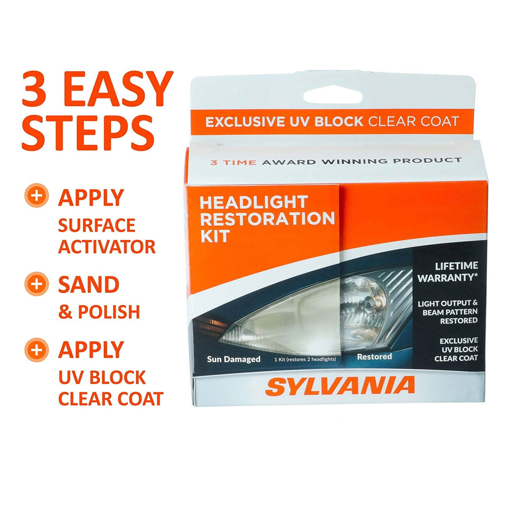 Sylvania HRK.BX Automotive Car Headlight Lens Restoration Kit Detailing Supplies
