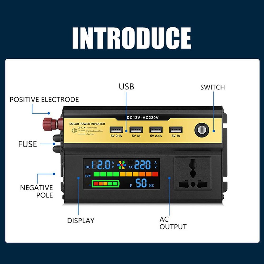 Geege 5000W Sine Wave Inverter High Power Car Inverter Solar Inverter 12v/24v-220v