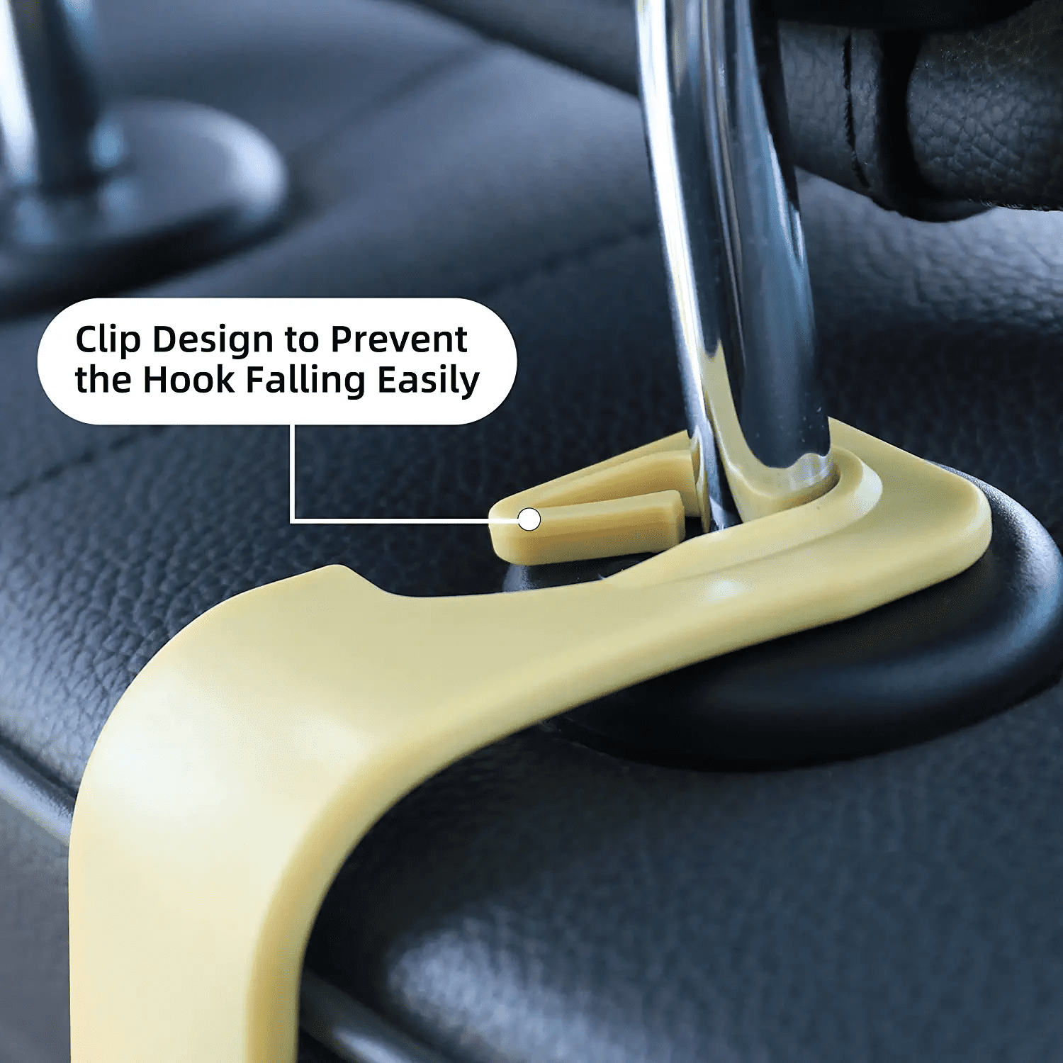 Jusdreen Car Seat Headrest Hook 4 Pack Hanger Storage Organizer Universal for Handbag Purse Coat Universal Fit Vehicle Car- Beige