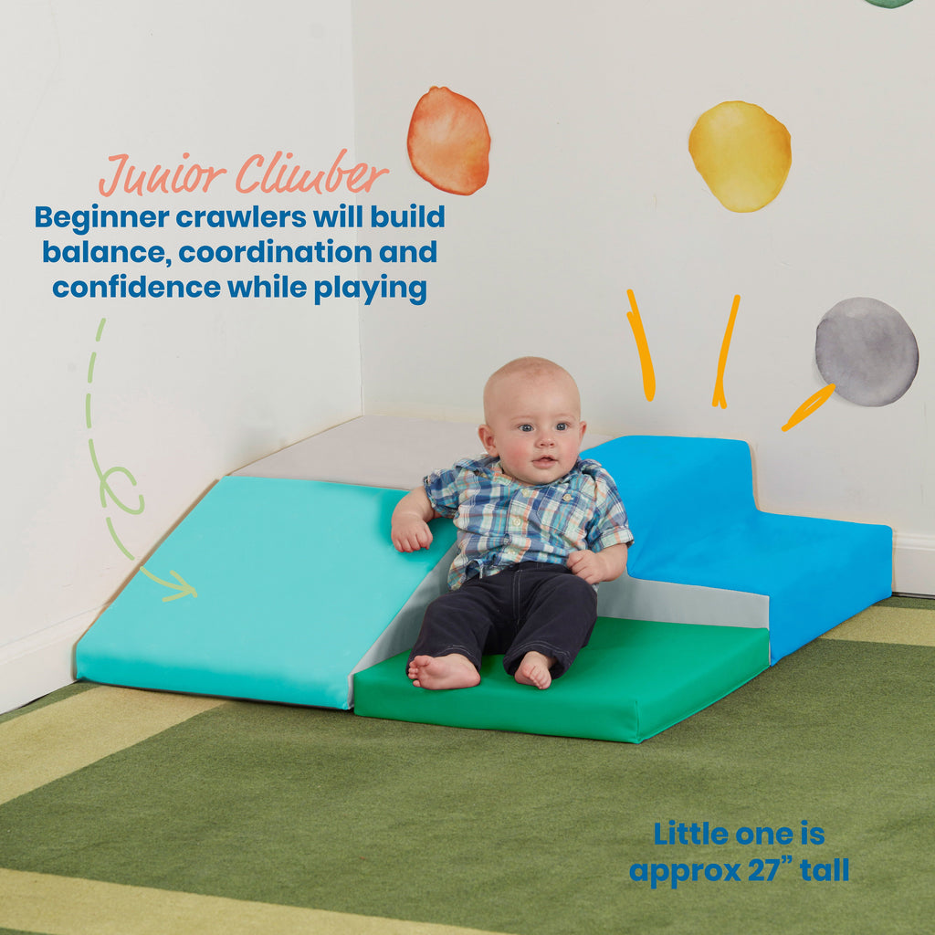 ECR4Kids SoftZone Junior Little Me Corner Climber, Beginner Playset, Contemporary, 4-Piece