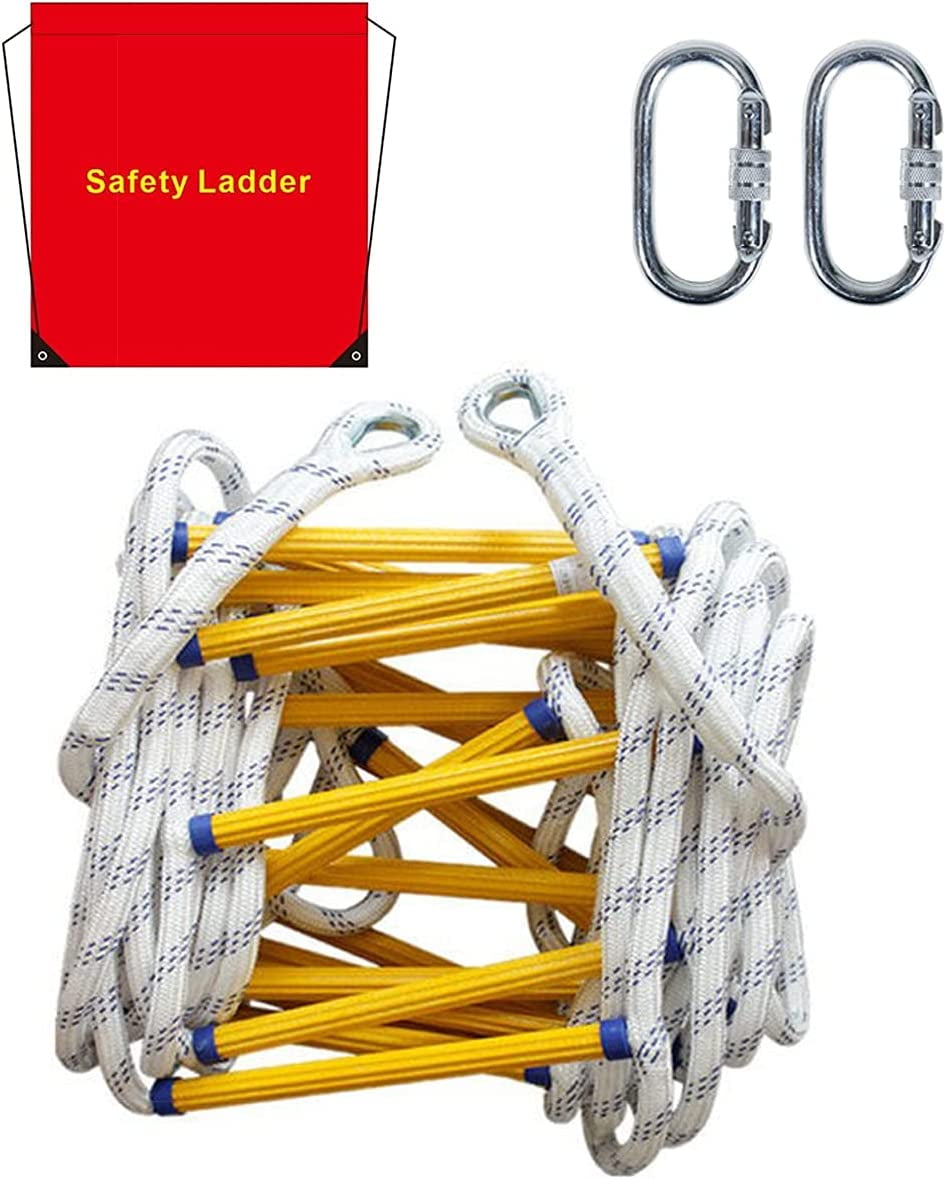 LUKEE 13FT Resin Emergency Fire Escape Ladder Fast to Deploy & Easy to Use Compact