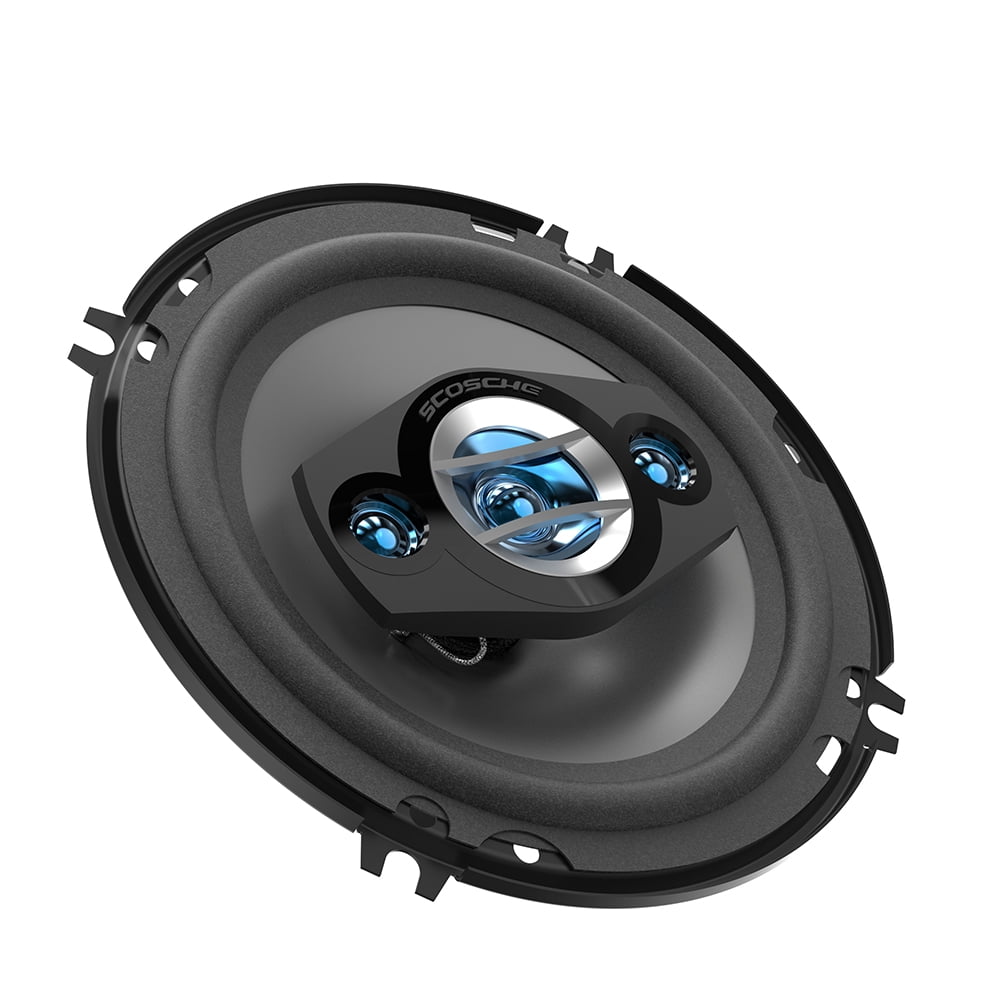 Scosche Hd6504sd 6.5 inch Multi-Fit HD Coaxial 4-Way 200 Watt Peak Car Stereo Speakers, Set of 2 New