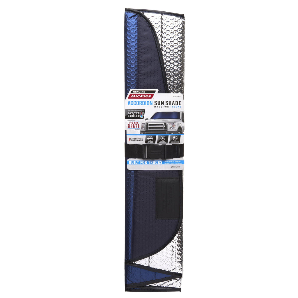 Genuine Dickies Navy Black Accordion Auto Sunshade for Trucks, 41312WDI