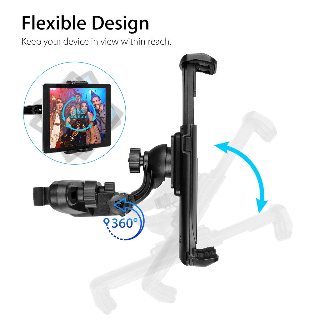 Car Headrest Tablet Holder, EEEkit Universal Adjustable Car Seat Headrest Tablet Mount Holder Fit for Apple iPad Air Mini, Samsung Galaxy Tab, Kindle Fire, Nintendo Switch, and 4.0"-12.5" Tablet