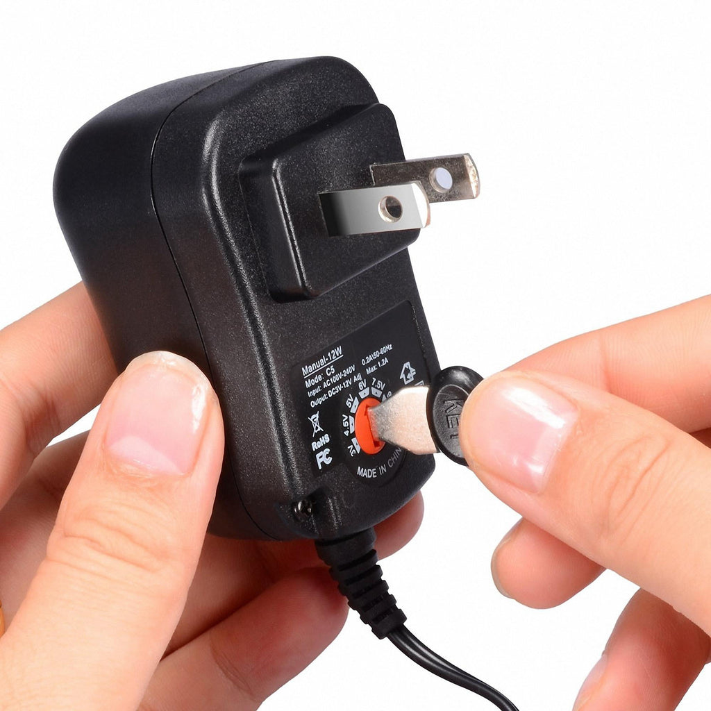 Dteck 12W Universal Charger AC/DC Adapter Switching Power Supply with 6 Selectable Adapter Plugs (can't work with Laptop)