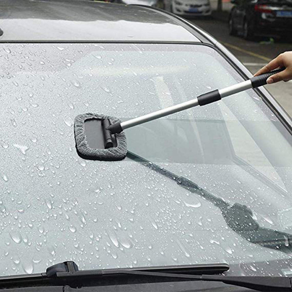 Extendable Windshield Cleaning Tool, Strong Absorbent Car Window Cleaner with 2 Pcs Washable Pads , Multifunctional Use Windshield Cleaner Tool Kit