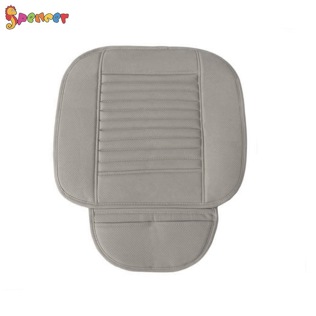 Spencer 1PC Car Seat Cushion Breathable Car Interior Seat Cover Cushion PU Leather 3D Front Pad Mat for Auto Supplies Office Chair "Grey"