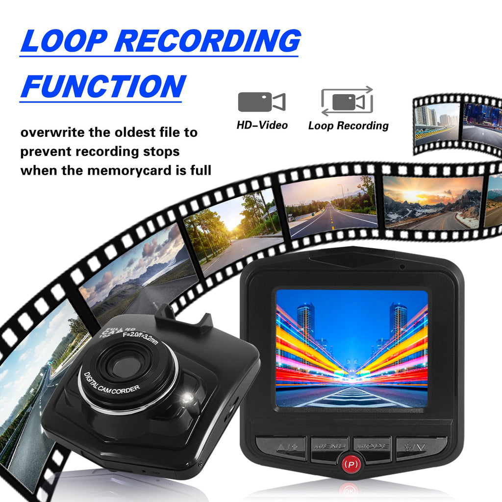 Dashcam Car Camera with 2.4" LCD Screen, 1080P HD Car Automotive Dash Cam Front Rear Driving Recorder WDR for Car Truck SUV, Night Vision, Loop Recording, Motion Detection, G-sensor