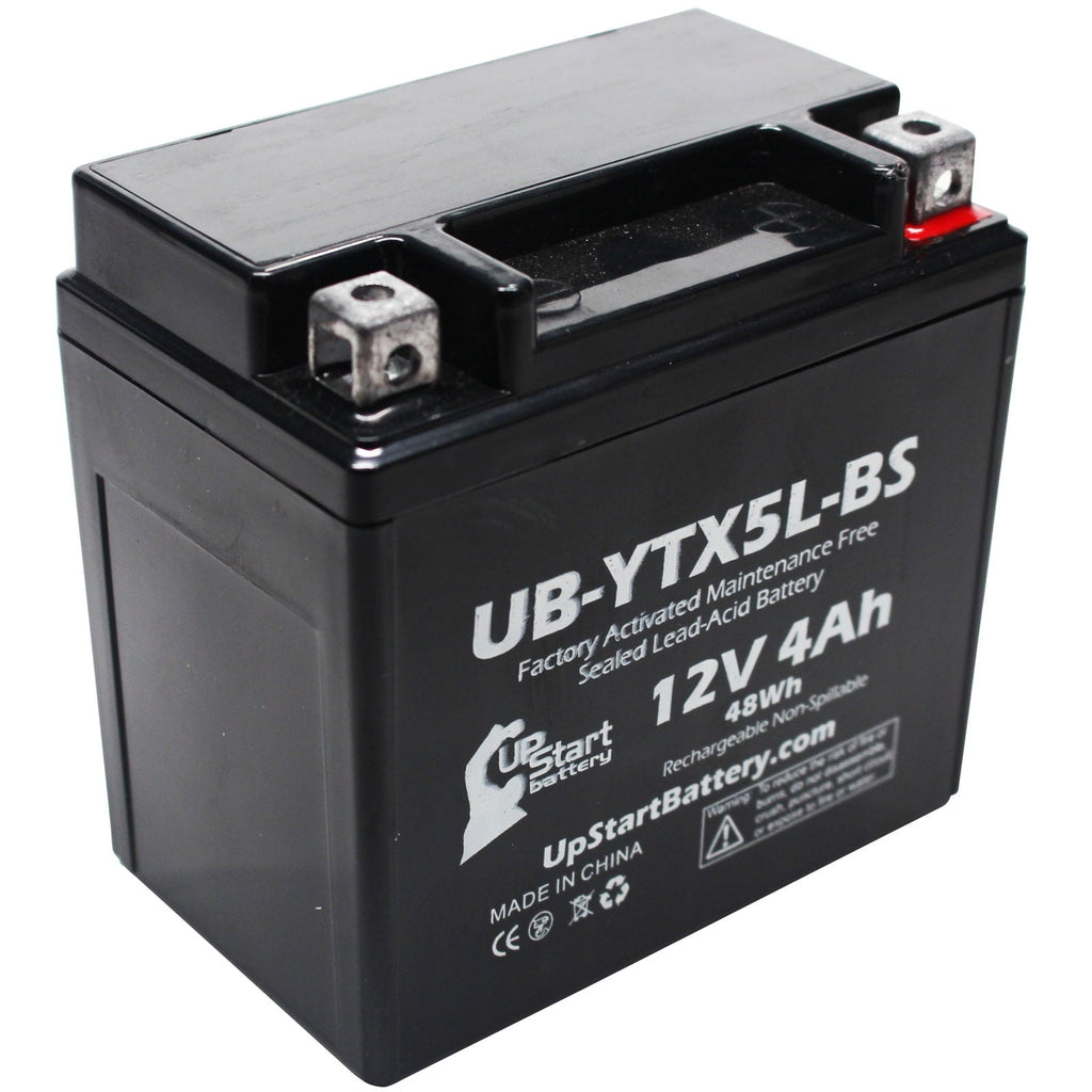 UpStart Battery Replacement 2008 Honda TRX90X, EX 90CC Factory Activated, Maintenance Free, ATV Battery - 12V, 4Ah, UB-YTX5L-BS