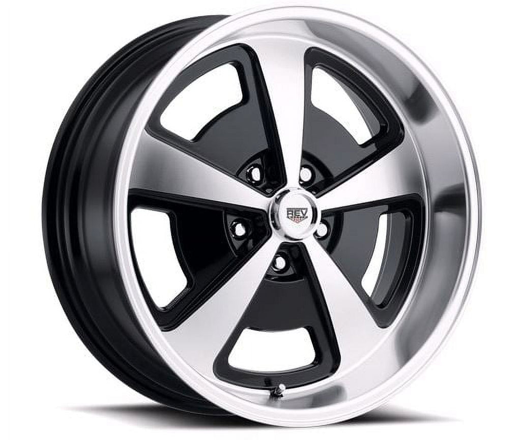 REV Wheels 109MB-8806100 109 Series "Magnum"- 18x8 - 4.5 MB - 5x4.75/5x120.65 - Gloss Black/Machine Lip Finish Fits select: 1967-1992 CHEVROLET CAMARO, 1970 CHEVROLET MALIBU