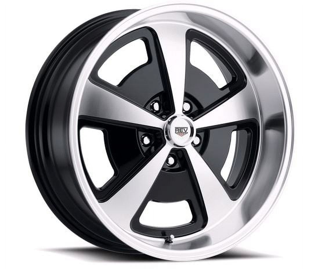 REV Wheels 109MB-8806100 109 Series "Magnum"- 18x8 - 4.5 MB - 5x4.75/5x120.65 - Gloss Black/Machine Lip Finish Fits select: 1967-1992 CHEVROLET CAMARO, 1970 CHEVROLET MALIBU
