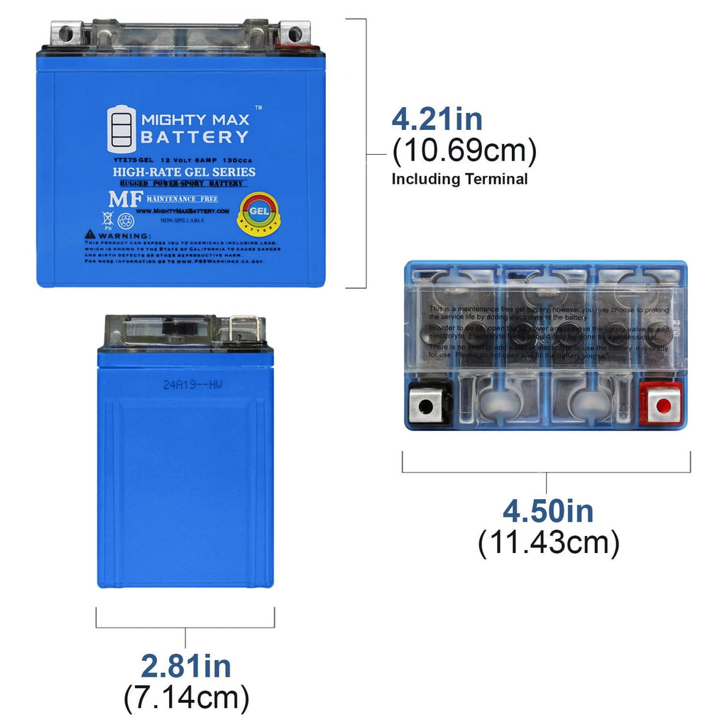 12V 6AH GEL Battery for Powersport Motorcycle Scooter ATV
