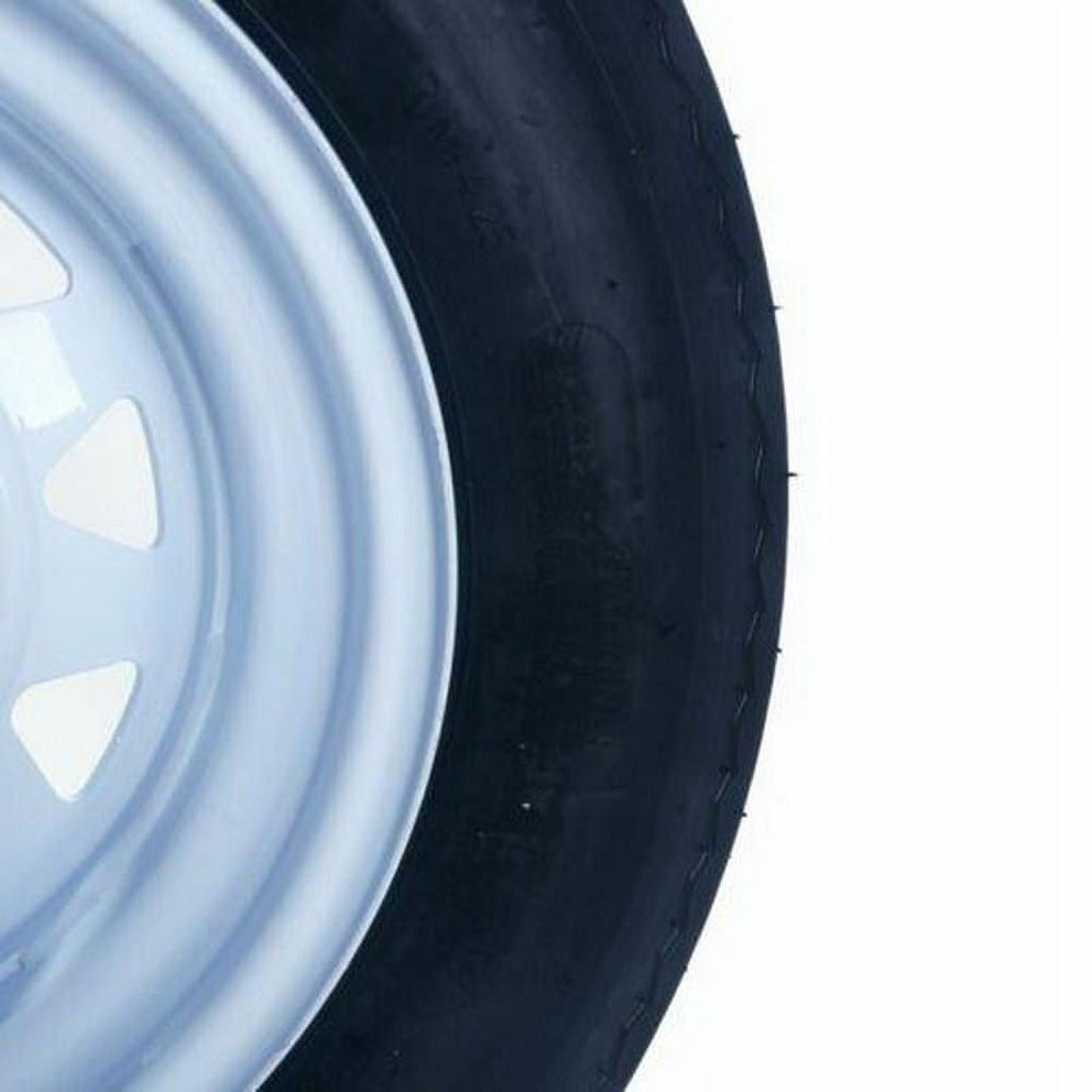 Ktaxon Set of 2 5.30-12 LRC Bias Trailer Tires, 12" 5 Lug White STP Wheels 5.30x12