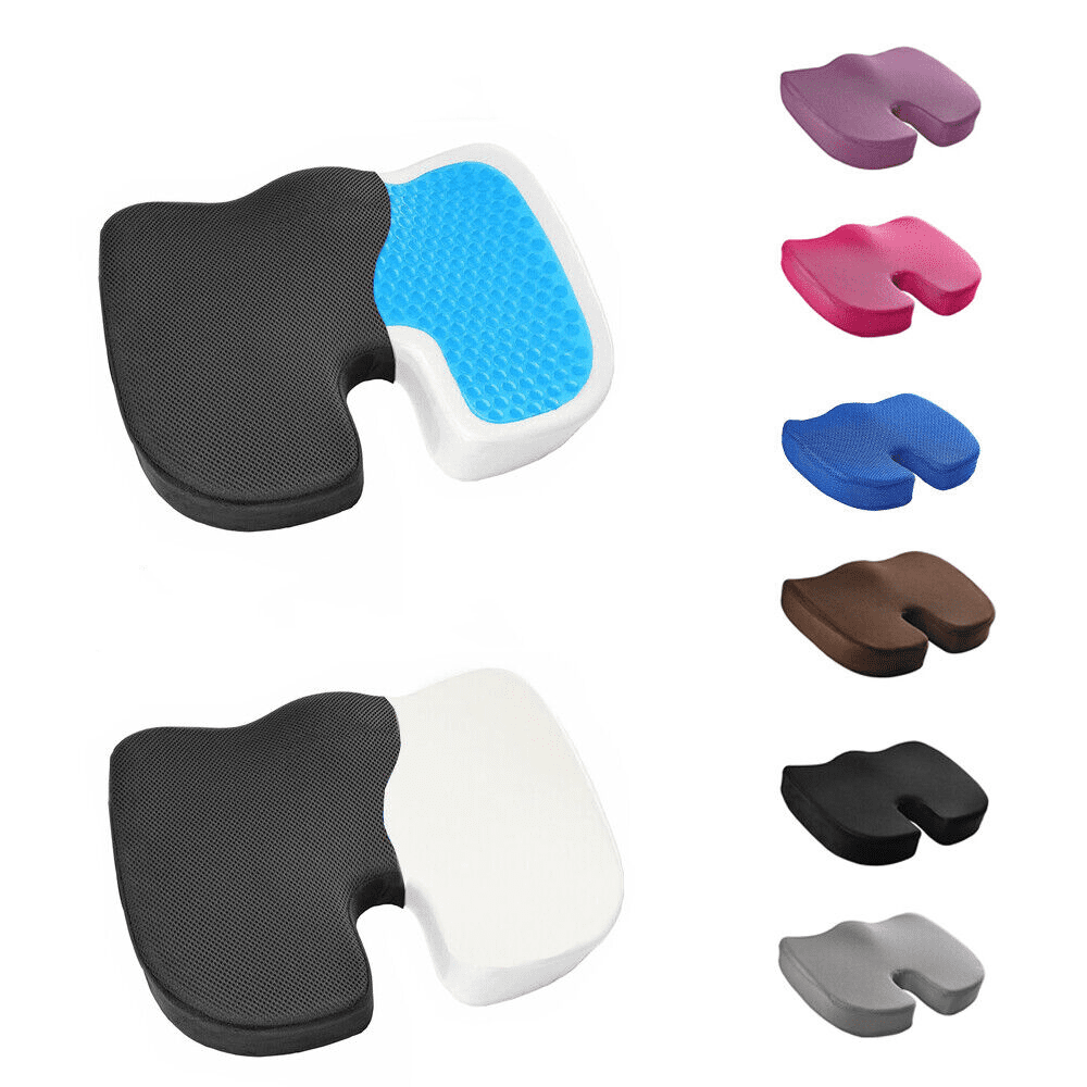 Cool Seat Cushion Gel Memory Foam Chair, Non-Slip Orthopedic Pain Relief Pillow, Soft Seat Cushion for Office Chair Car Pad