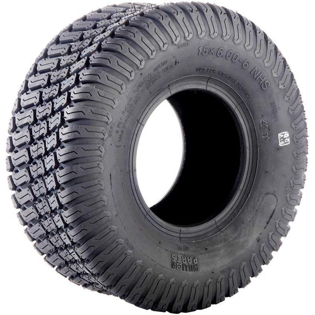 Pair 15X6-6 15x6.00x6 Turf Tires 4 Ply Lawn Mower & Garden Tractor Tubeless Tires