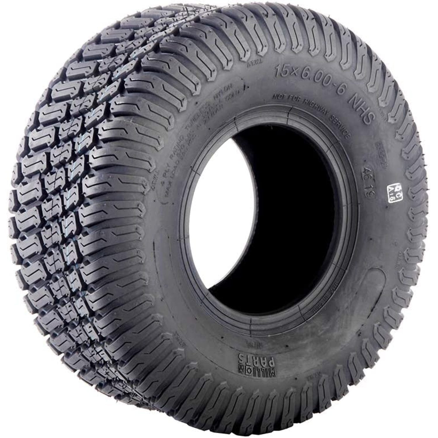 Pair 15X6-6 15x6.00x6 Turf Tires 4 Ply Lawn Mower & Garden Tractor Tubeless Tires