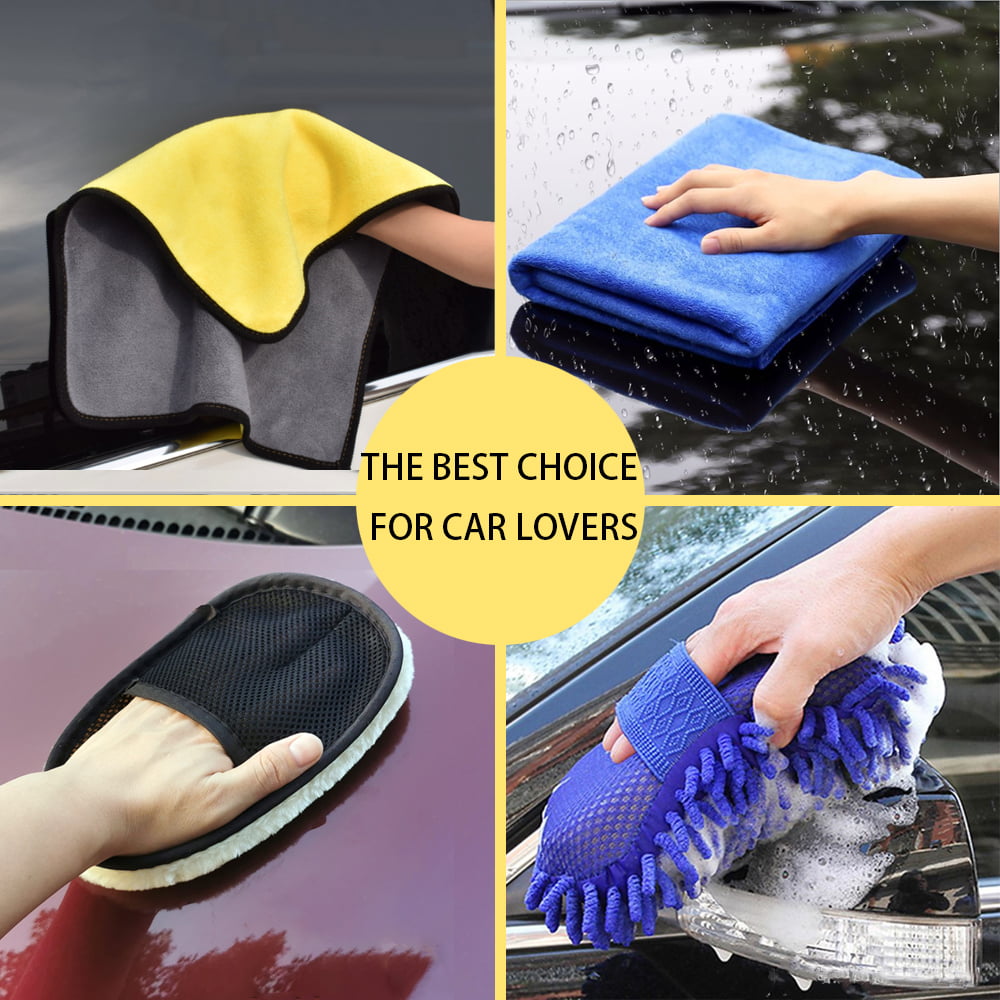 Car Wash Kit, Car Cleaning Tools Kit, Detailing Interiors Premium Microfiber Cleaning Cloth