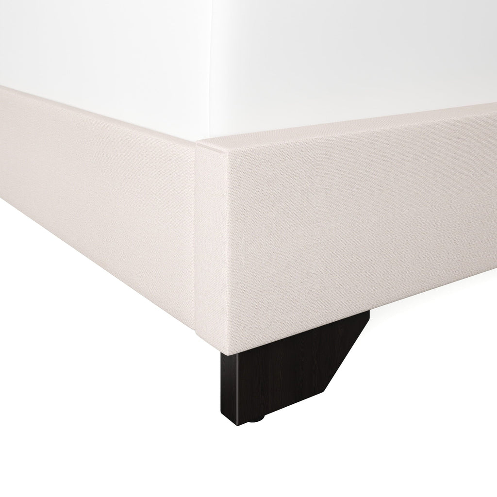 Skylar Nailhead Trim Upholstered Full Platform Bed, Cream
