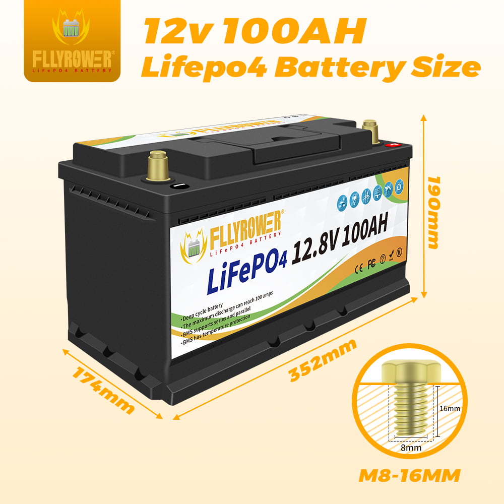 LifePo4 Battery 12v 100Ah 10000+ Deep Cycles with Perfect BMS Lithium Iron Phosphate Battery for Golf Carts  Trolling Motor RV Solar Panels Boats Off Grid Applications support Series and Parallel
