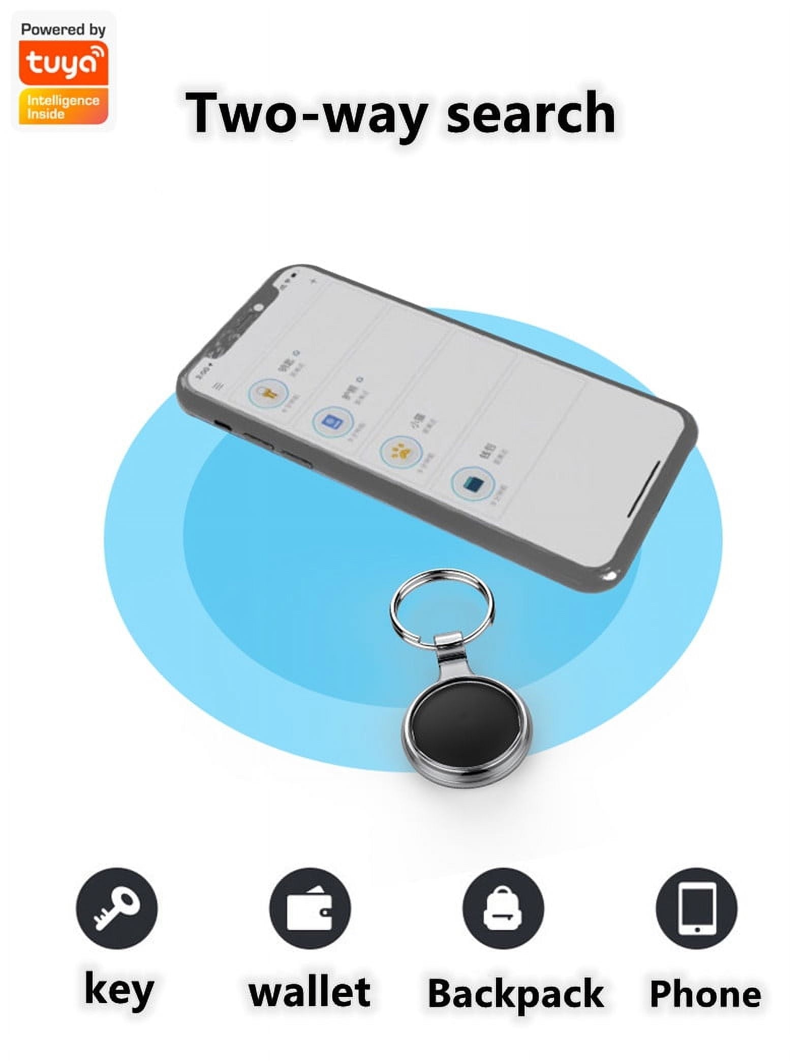 Aidai Bluetooth Tracker&Smart Key Finder,Tracking Devices Locators Anti-lost Bluetooth Smart GPS Alarm New With Silicone Sleeve White