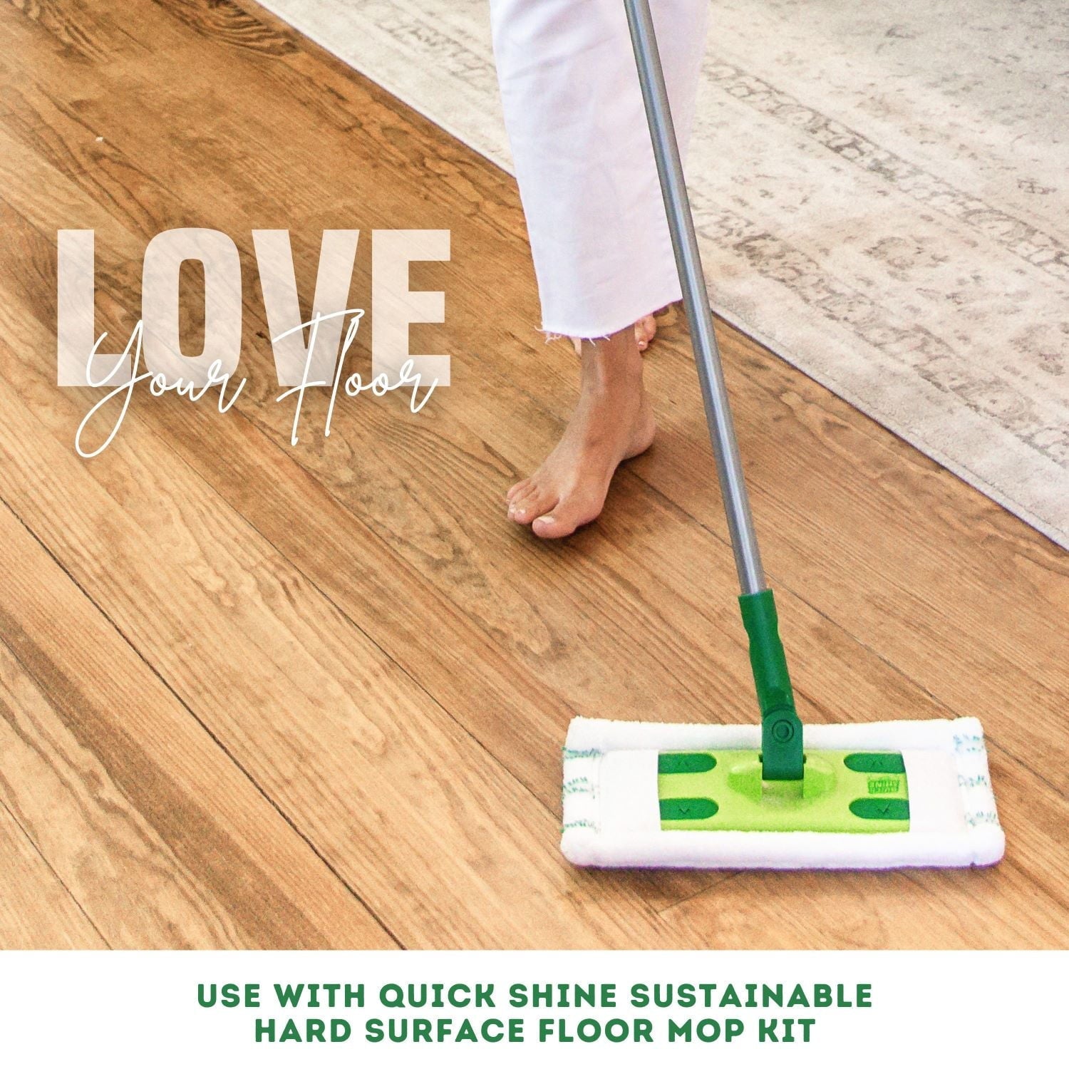 Quick Shine Liquid High Traffic Hardwood Floor Luster, 27 fl. oz., Household Floor Cleaner & Polish