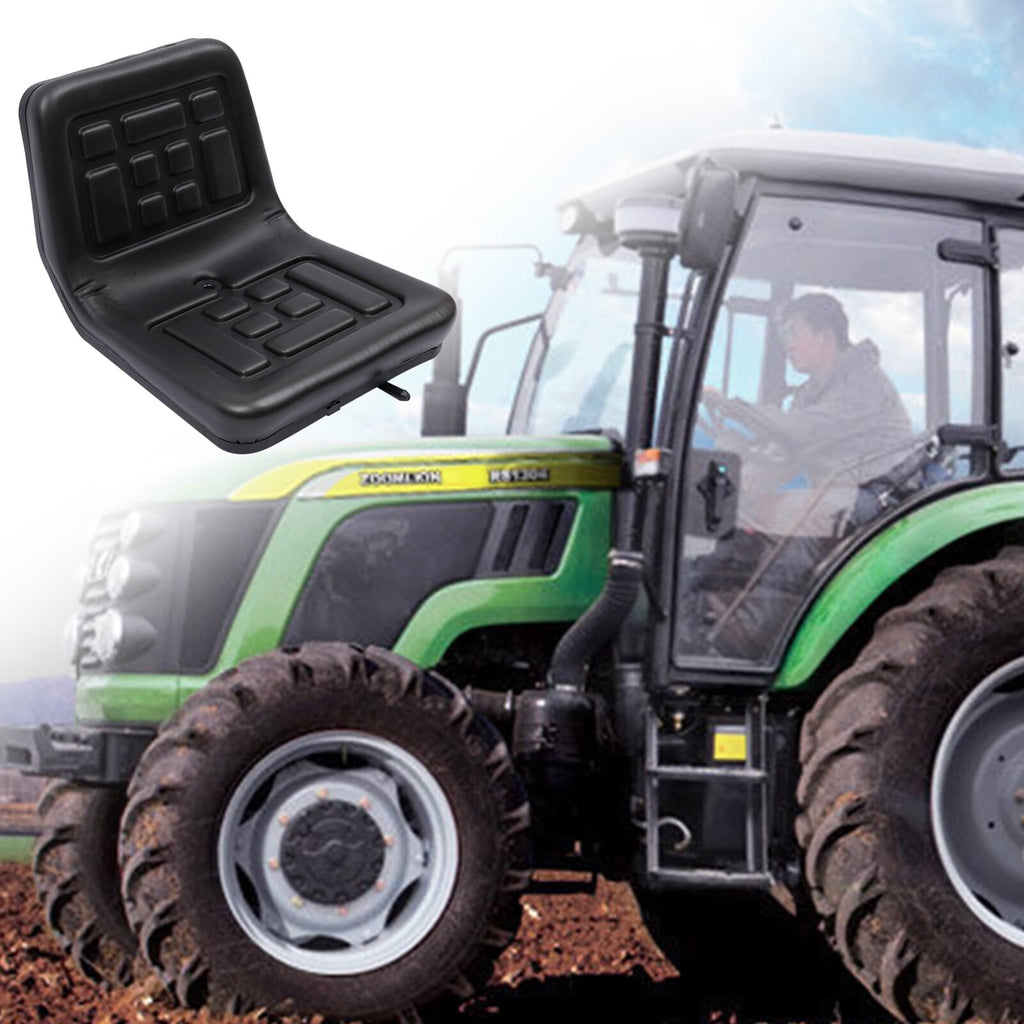 ANQIDI General Compact Tractor Seat Adjustable Suspension Seat with Brackets for Tractor Digger (Black)