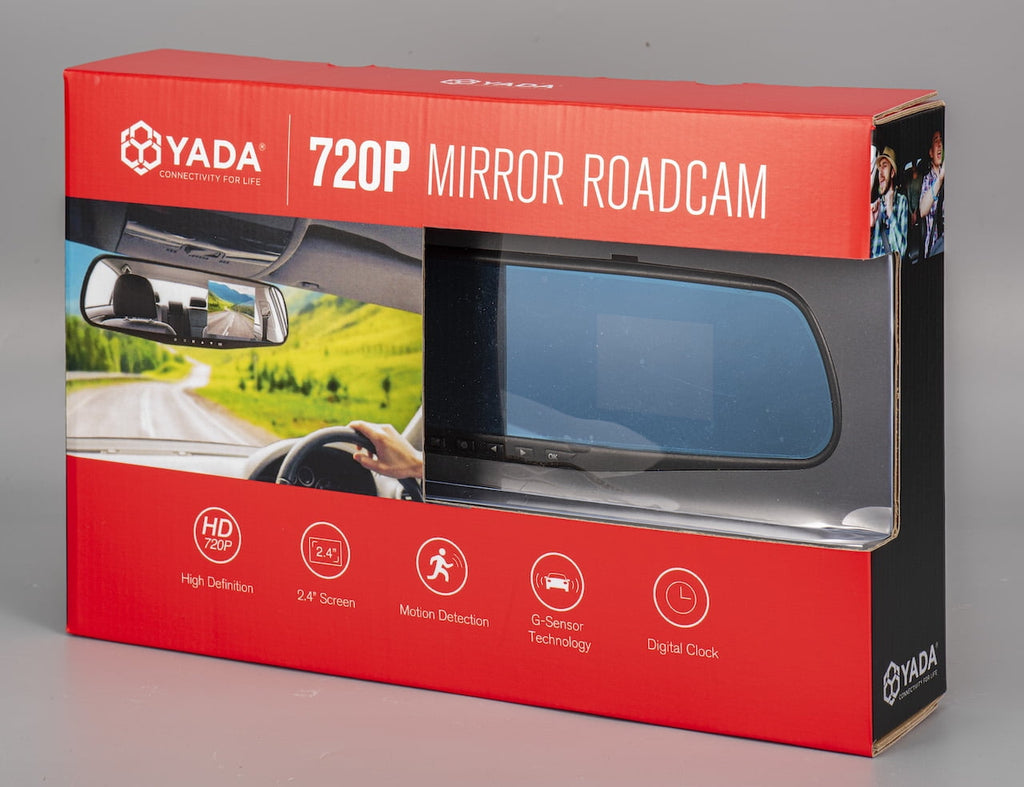 YADA 720P Mirror Roadcam, Add-on Rear View Mirror & HD Dash Cam 2-in-1, 2.4" LCD Monitor