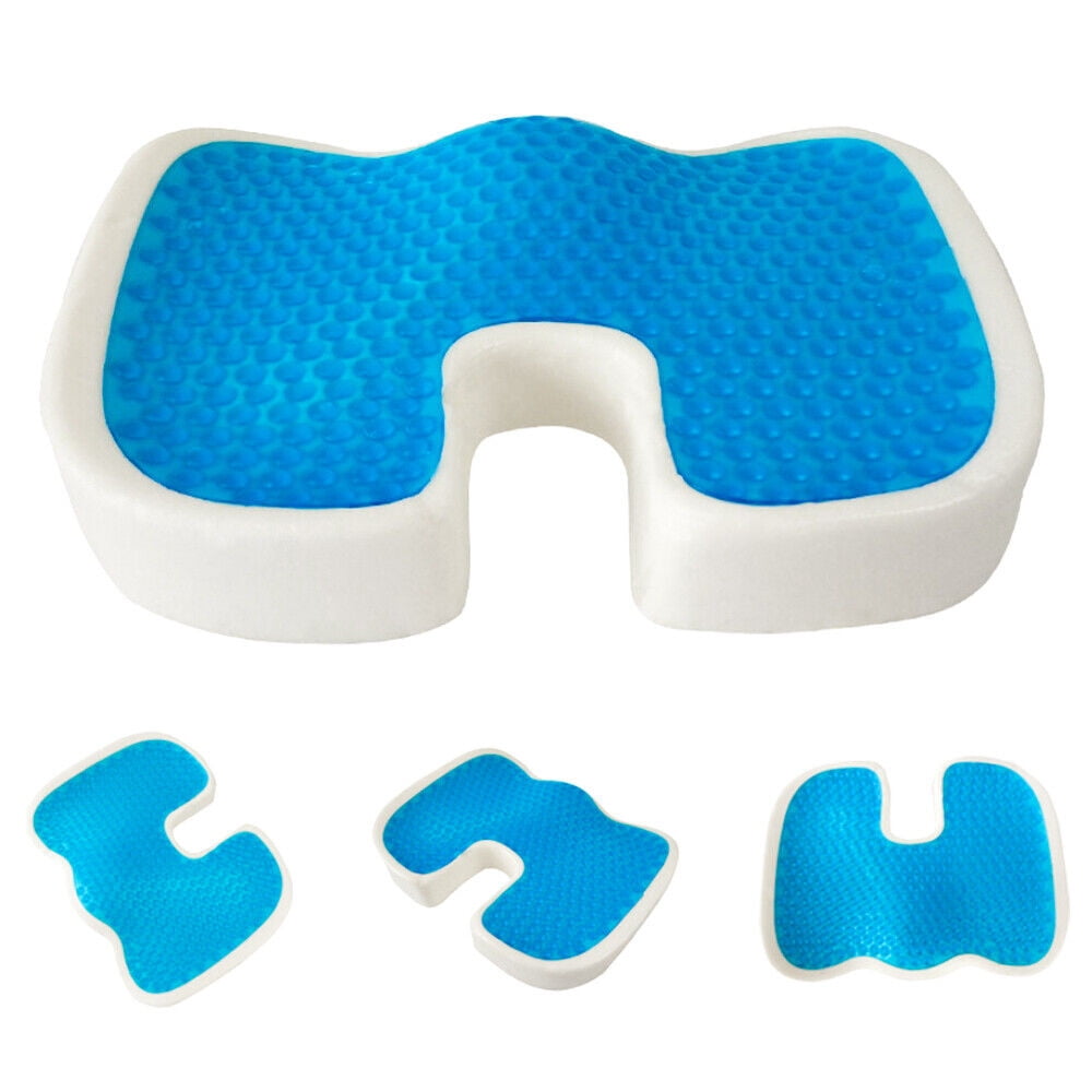 Cool Seat Cushion Gel Memory Foam Chair, Non-Slip Orthopedic Pain Relief Pillow, Soft Seat Cushion for Office Chair Car Pad