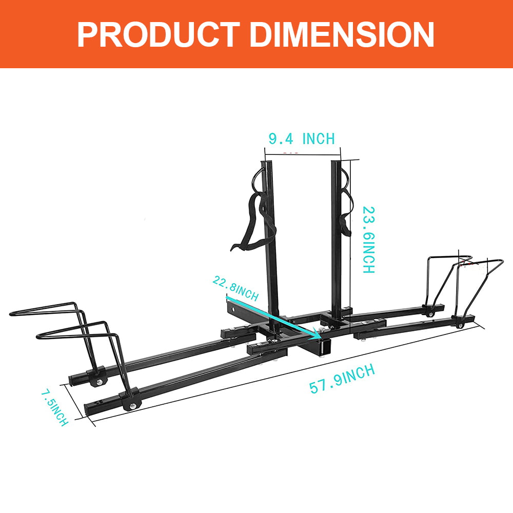 Kojem Heavy Duty 2 Bicycle Hitch Mount Bike Rack Carrier Platform for 2'' Receiver Trucks SUV