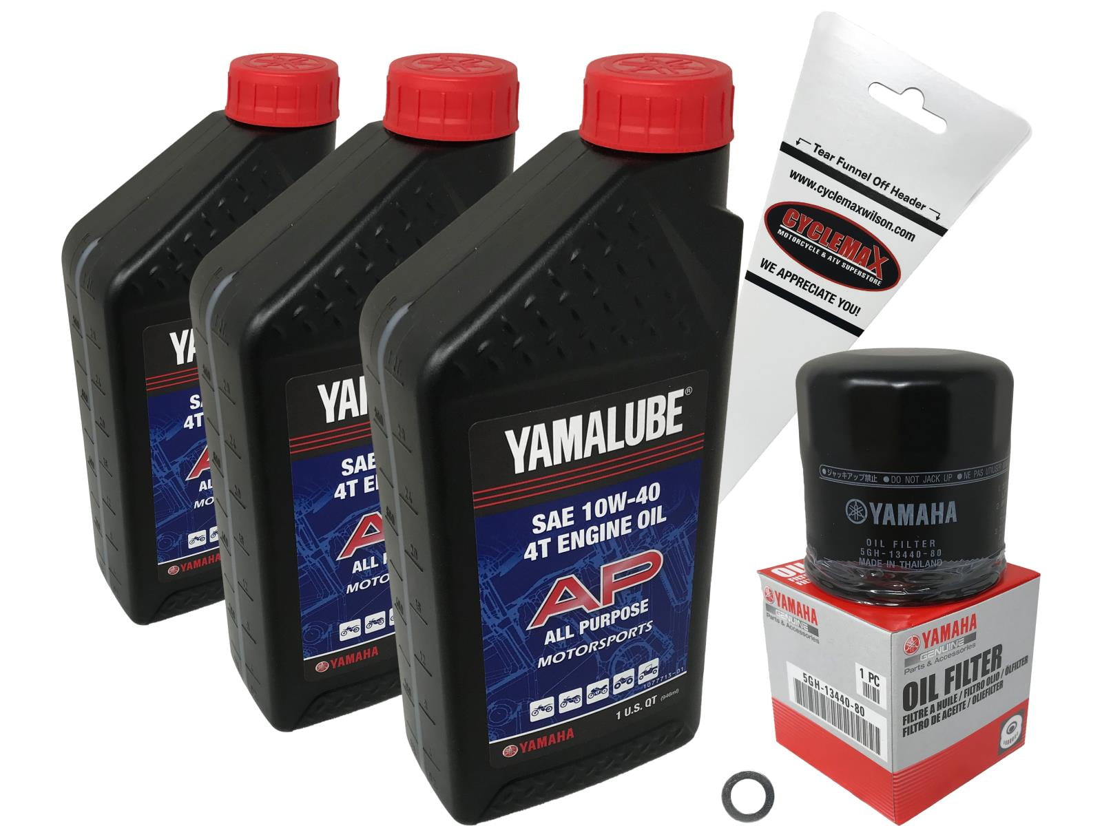 Cyclemax Oil Change Kit for 2000-2006 Yamaha KODIAK 400 4x4 with 10W-40 Oil