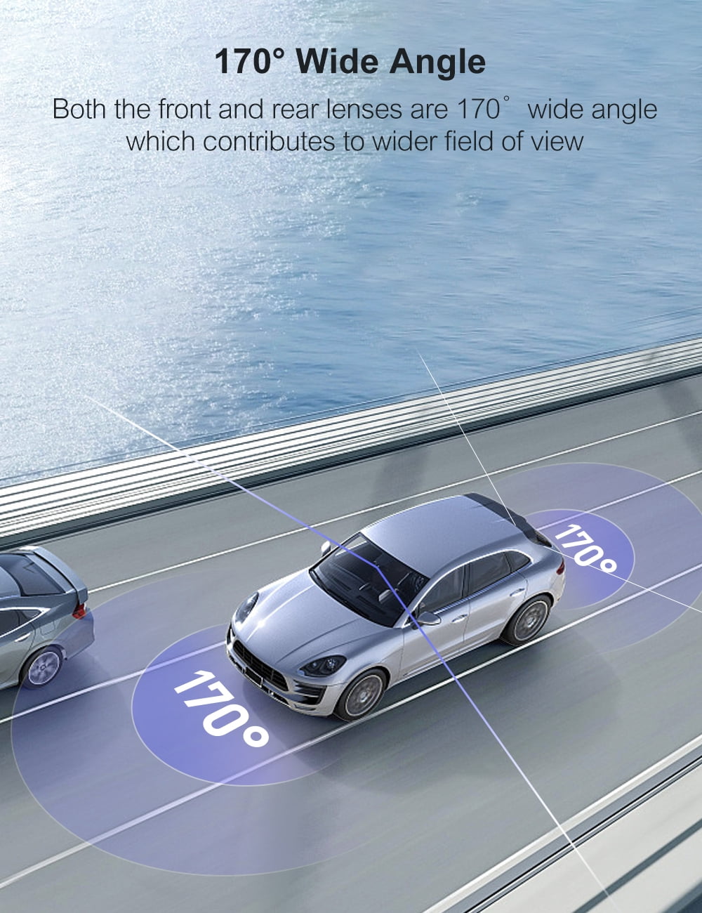Crosstour Dash Cam,Front and Rear 3” Dual Car Camera 1080P,External GPS Supported,Sony Sensor,32GB Max,Black
