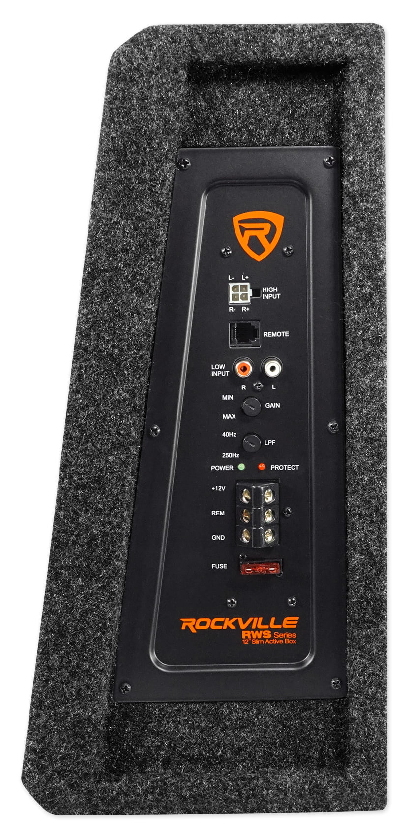 Rockville RWS12CA Slim 1200 Watt 12" Amplified Powered Car Subwoofer Enclosure