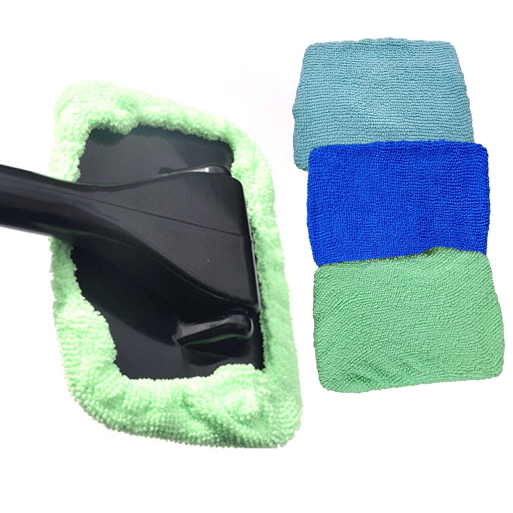 Worallymy 5 Pieces Car Window Clean Brush Replacement Pad Windshield Cleaning Tool Auto Glass Dust Wash Cloth Accessories Dark blue